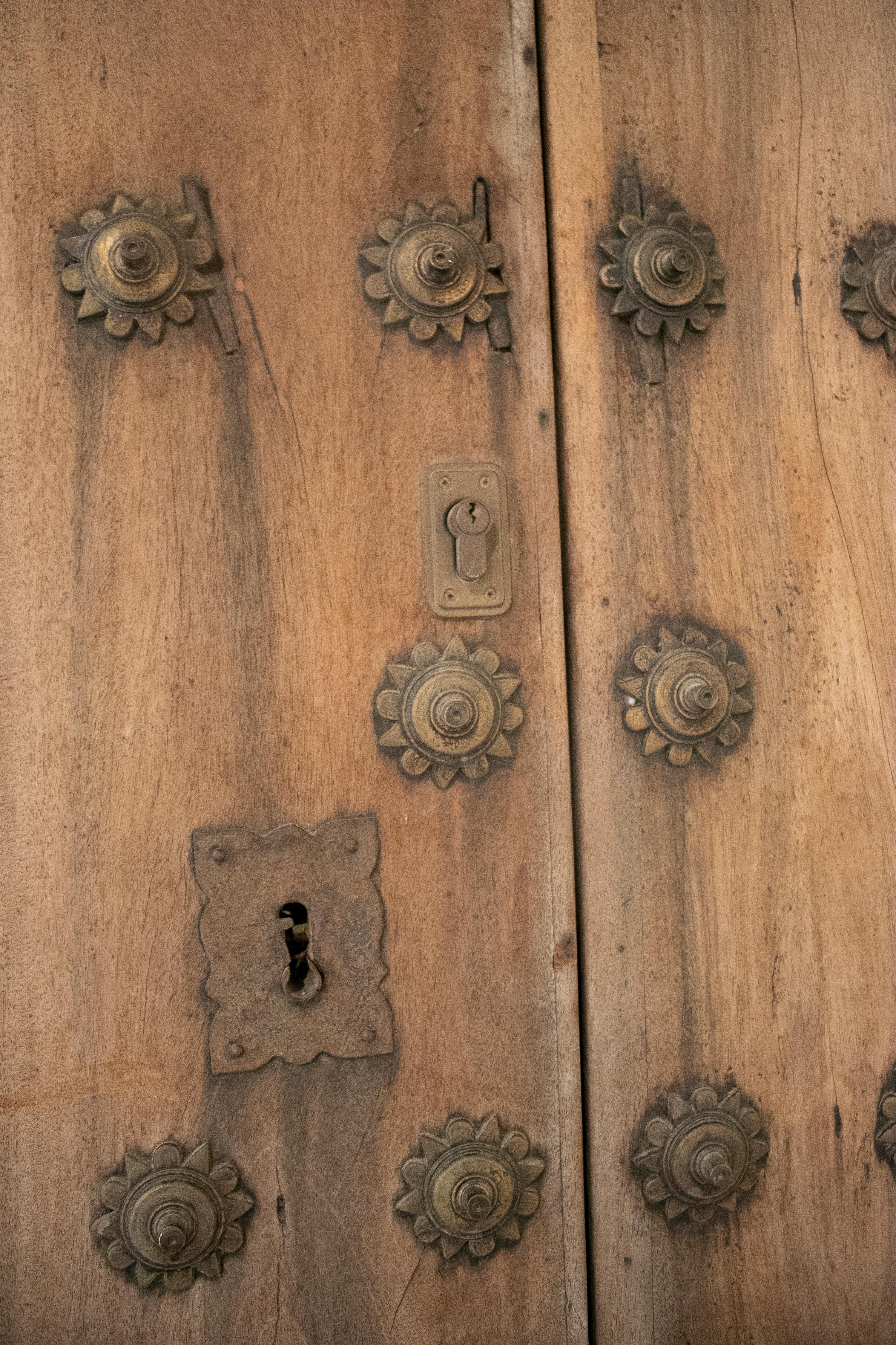 19th Century Spanish Andalusian Iron Studded Main Door w/ Frame 4