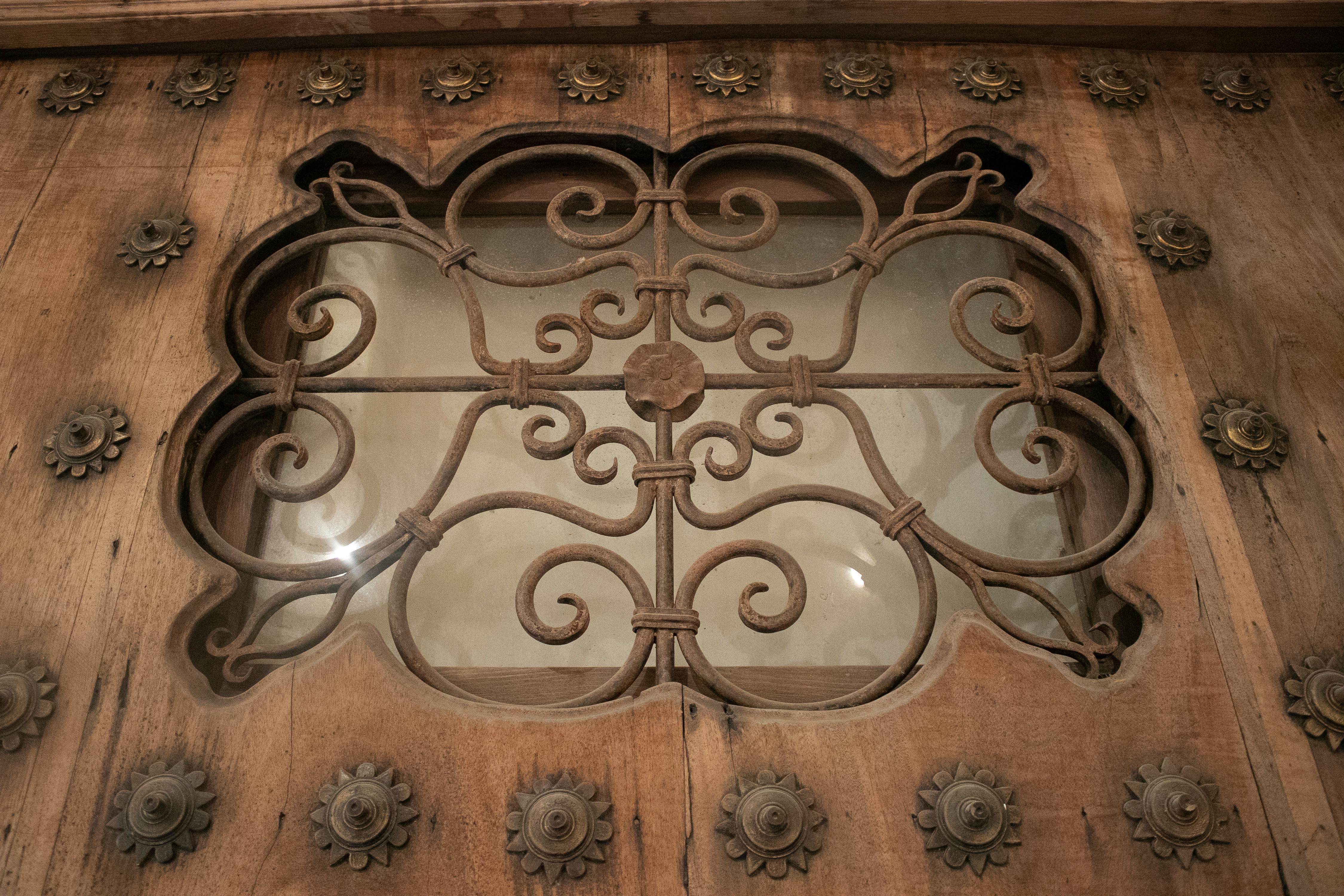 19th Century Spanish Andalusian Iron Studded Main Door w/ Frame 5