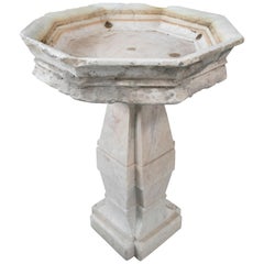 Antique 19th Century Spanish Andalusian Marble Font with Base and Tier