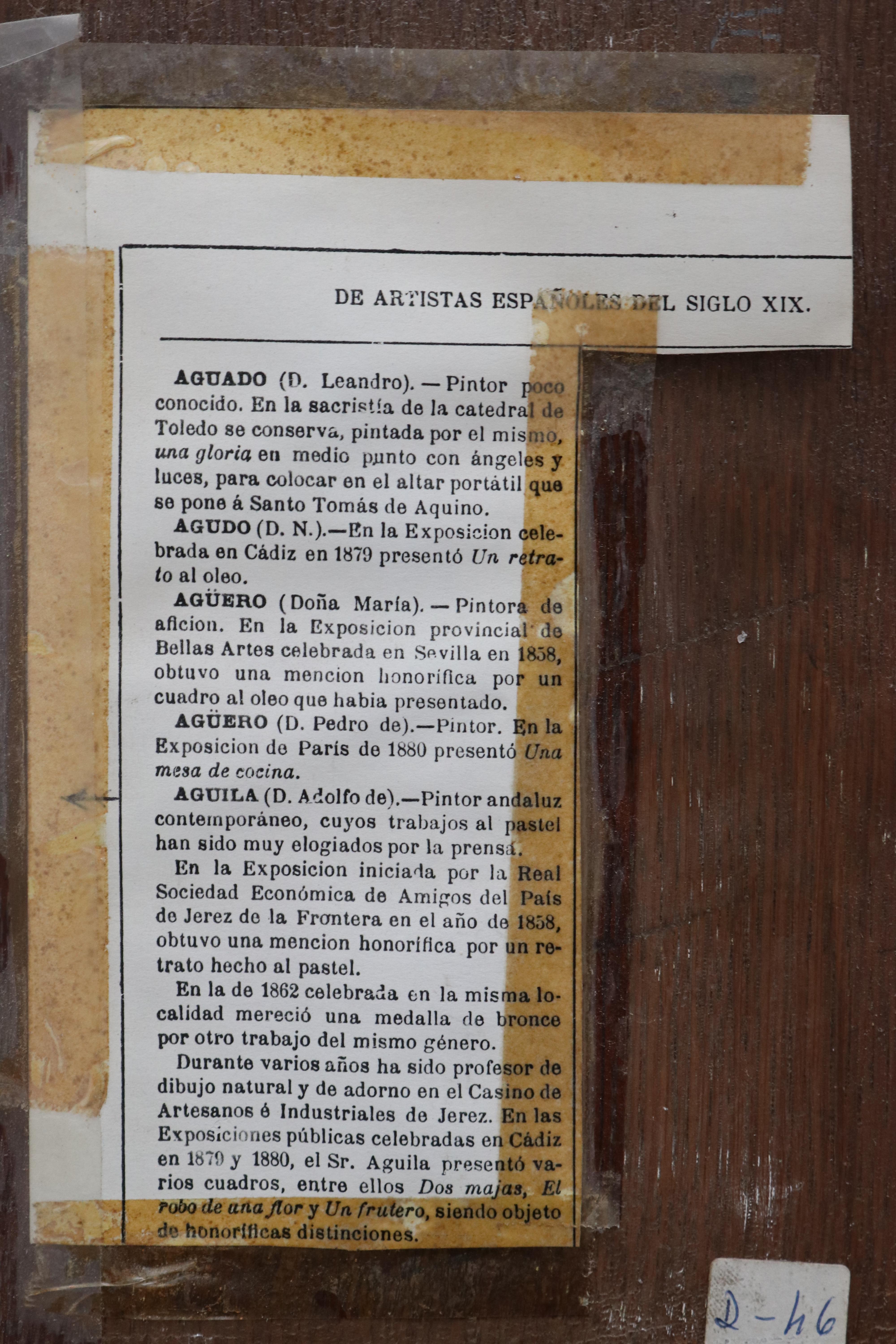 Bois Paire de peintures espagnoles Andalouises du 19ème siècle par A. del Aguila en vente