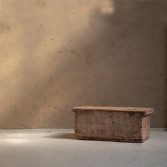 19th Century Primitive Antique Wooden Box from Spain