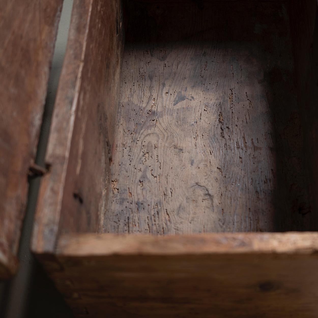 19th Century Primitive Antique Wooden Box from Spain 1