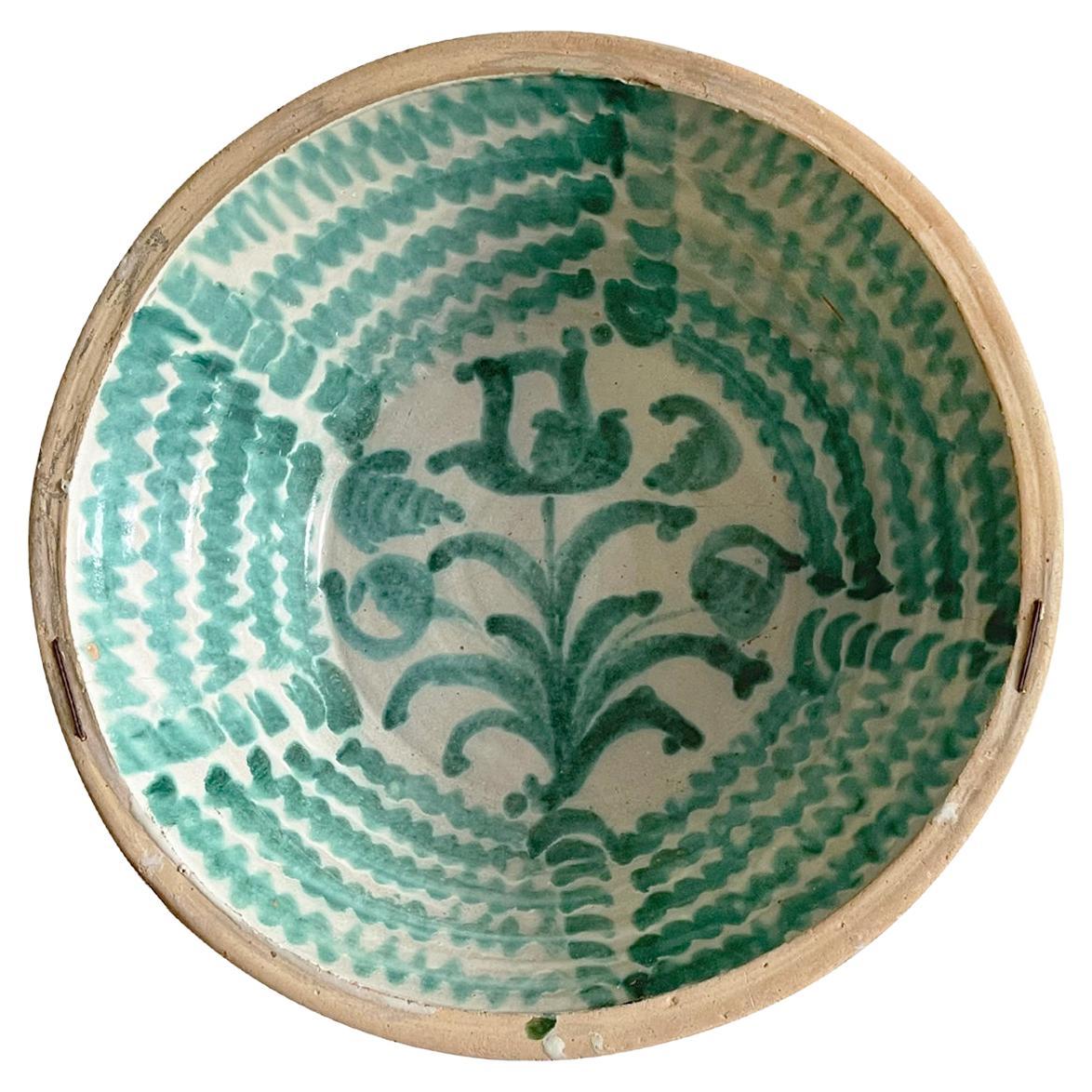 19th Century Spanish Antique Granada Lebrillo Bowl For Sale