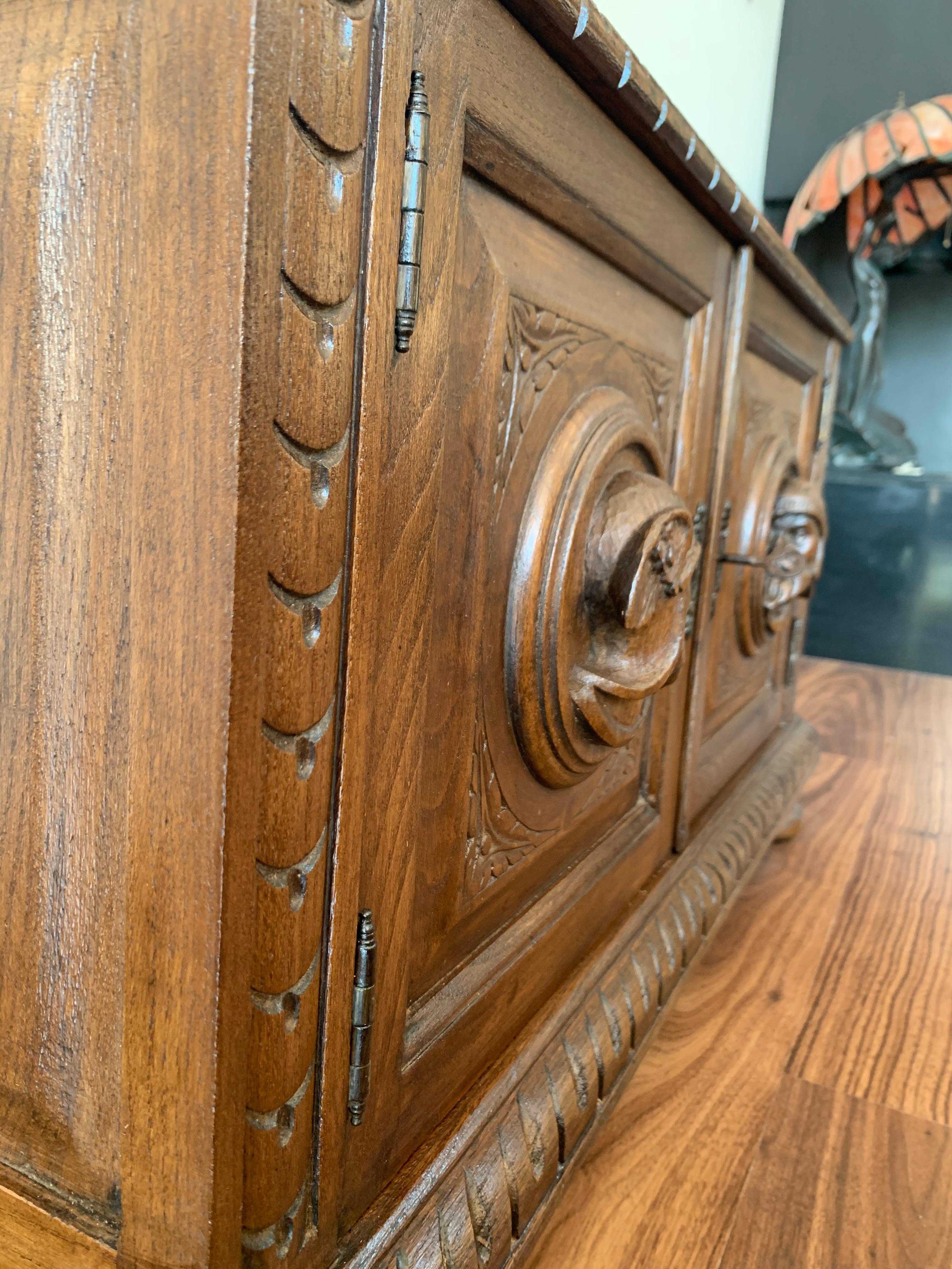 19th Century Spanish Baroque Hand Carved Chest Trunk For Sale 7