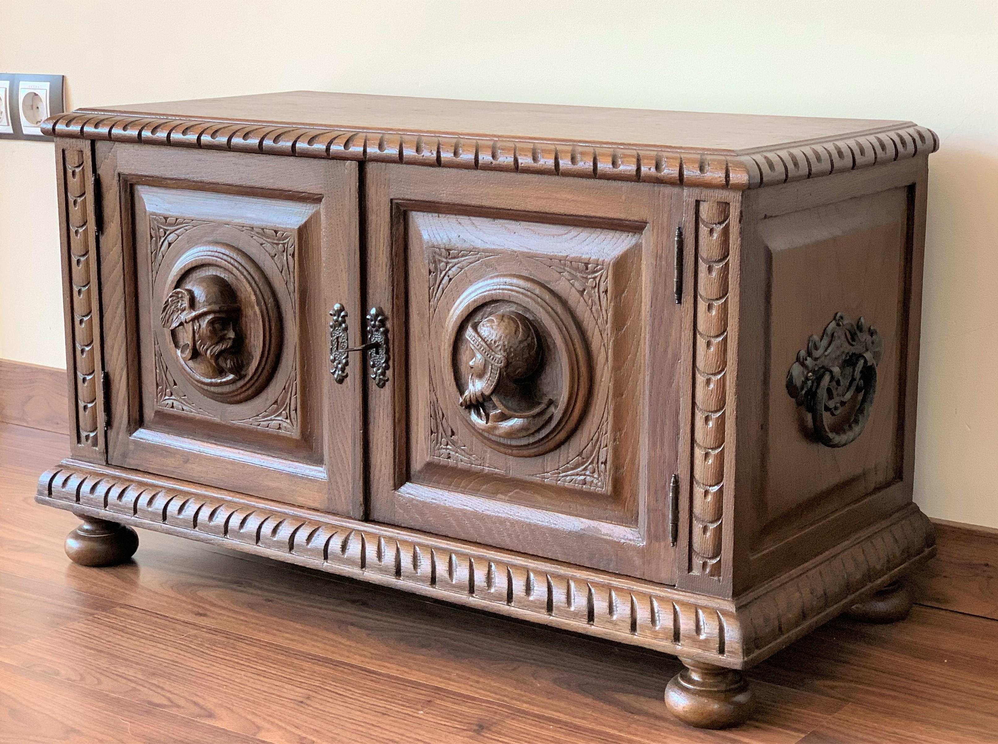 Late 19th Century 19th Century Spanish Baroque Hand Carved Chest Trunk For Sale