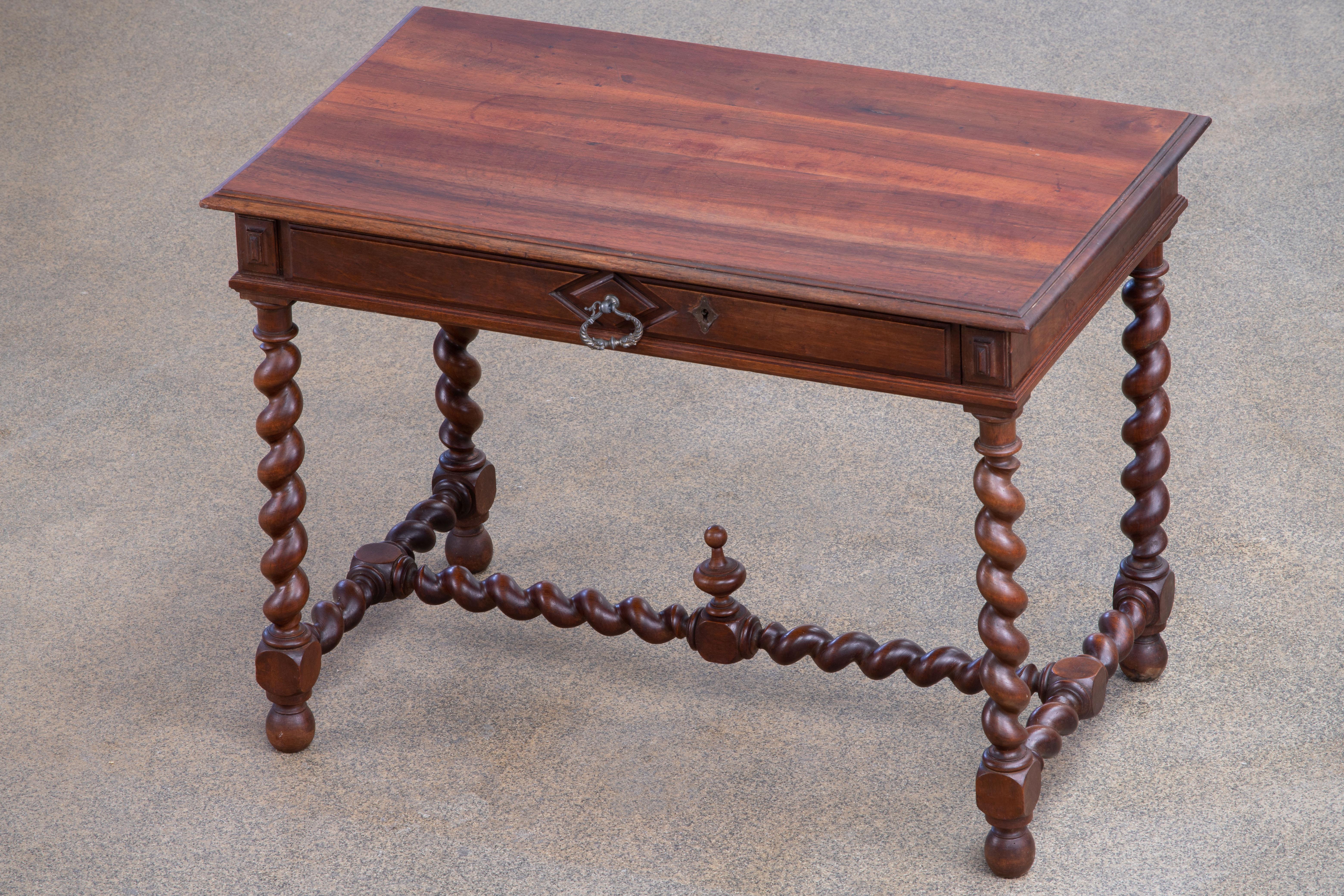 19th Century Spanish Baroque Oak Desk, Console For Sale 3