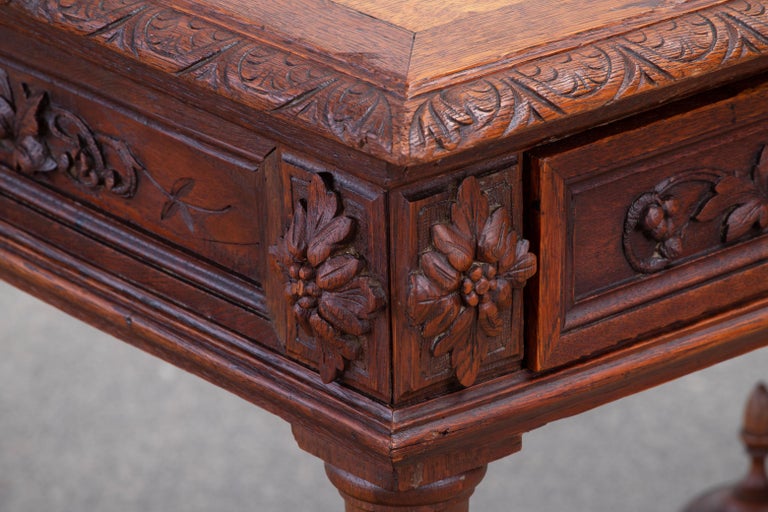 19th Century Spanish Baroque Oak Desk - Console For Sale 6