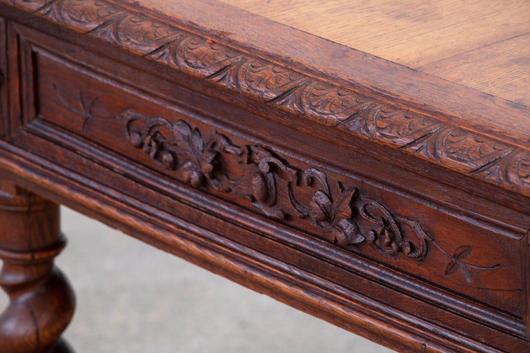 19th Century Spanish Baroque Oak Desk - Console For Sale 9