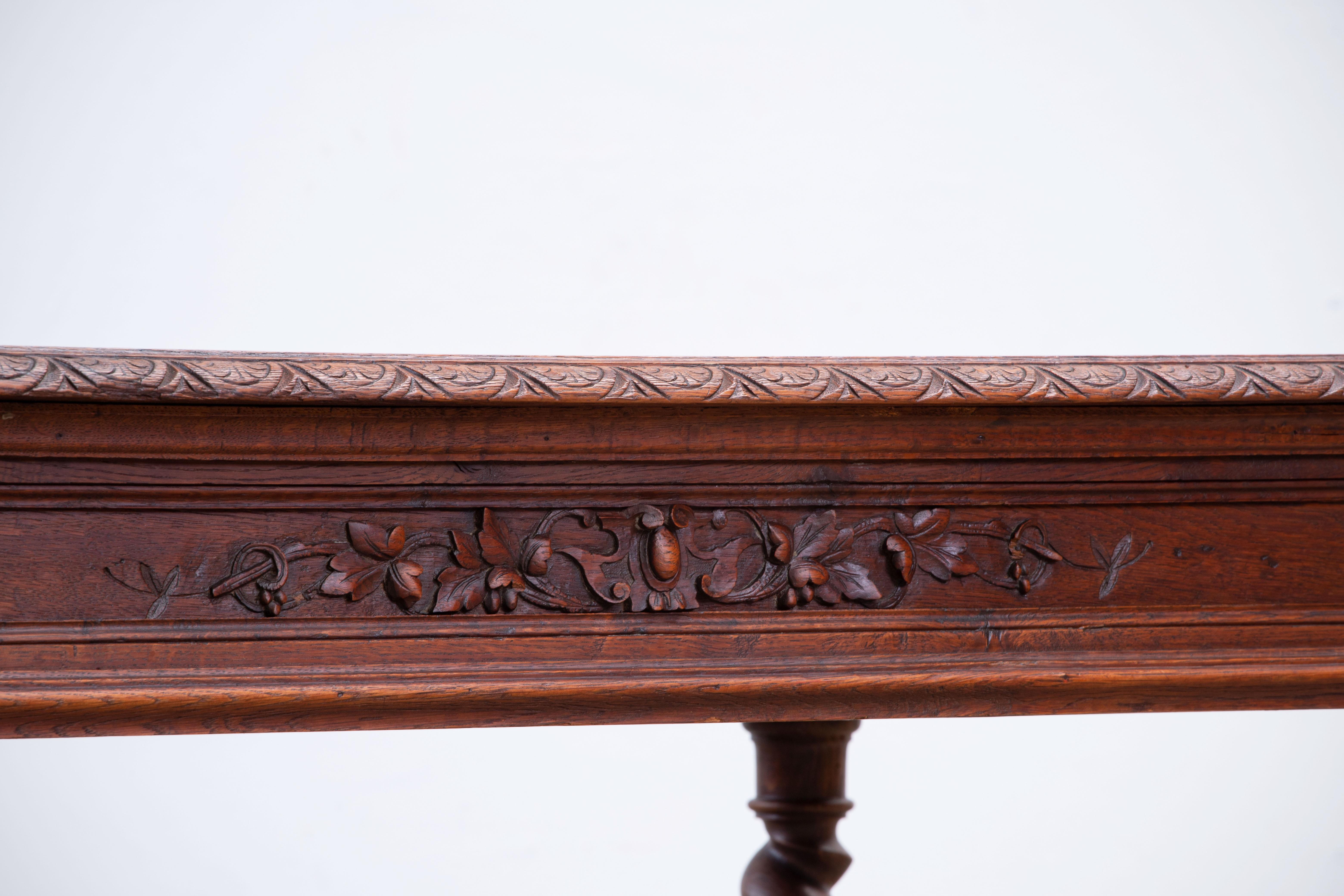 Spanischer Barock-Schreibtisch aus Eiche des 19. Jahrhunderts - Konsole im Angebot 10