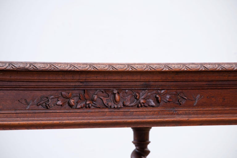 19th Century Spanish Baroque Oak Desk - Console For Sale 10