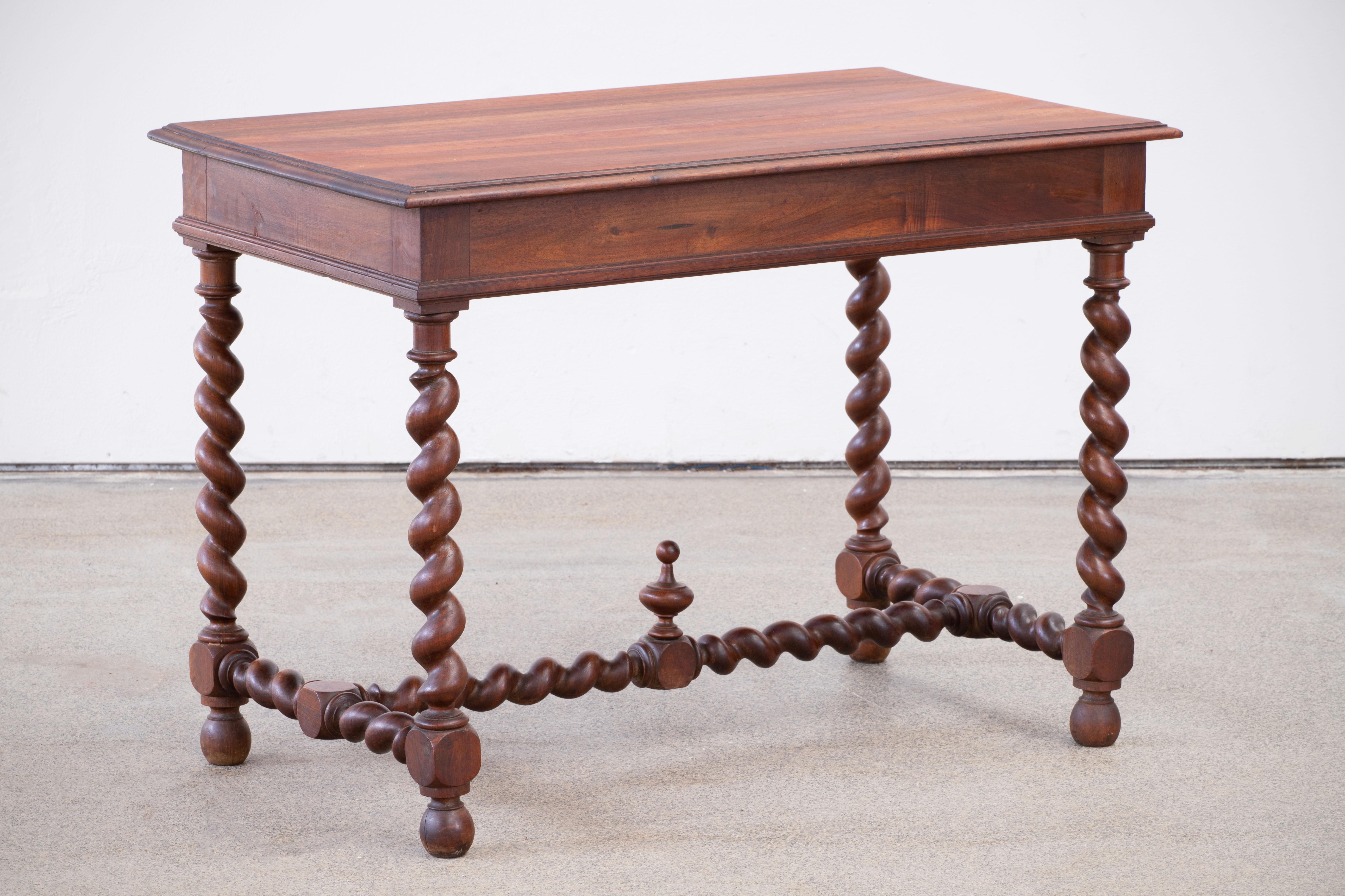 19th Century Spanish Baroque Oak Desk, Console For Sale 1