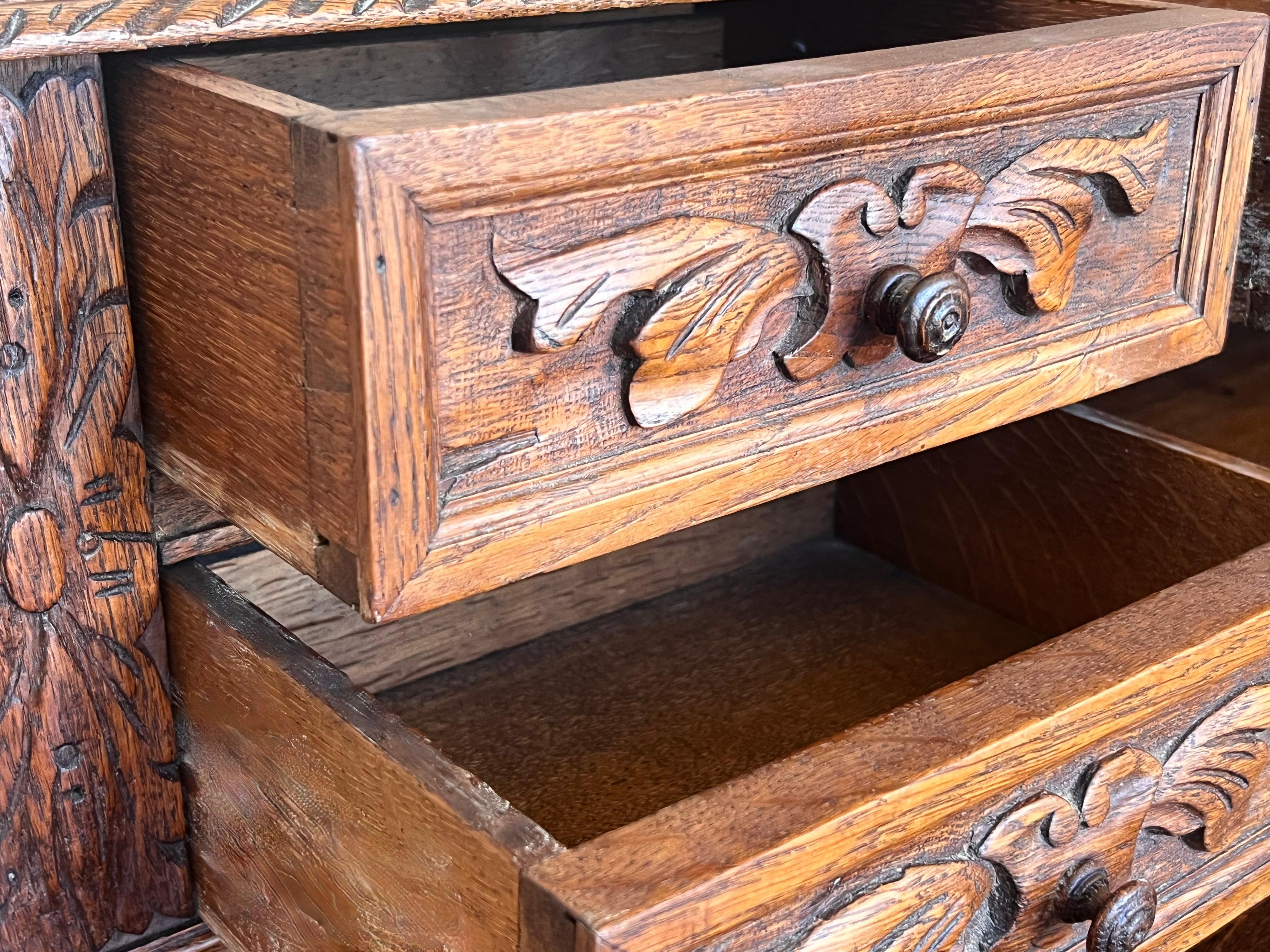 19. Jahrhundert Spanisch Barock Stil Eiche Bibliothek Tisch oder Schreibtisch im Angebot 9