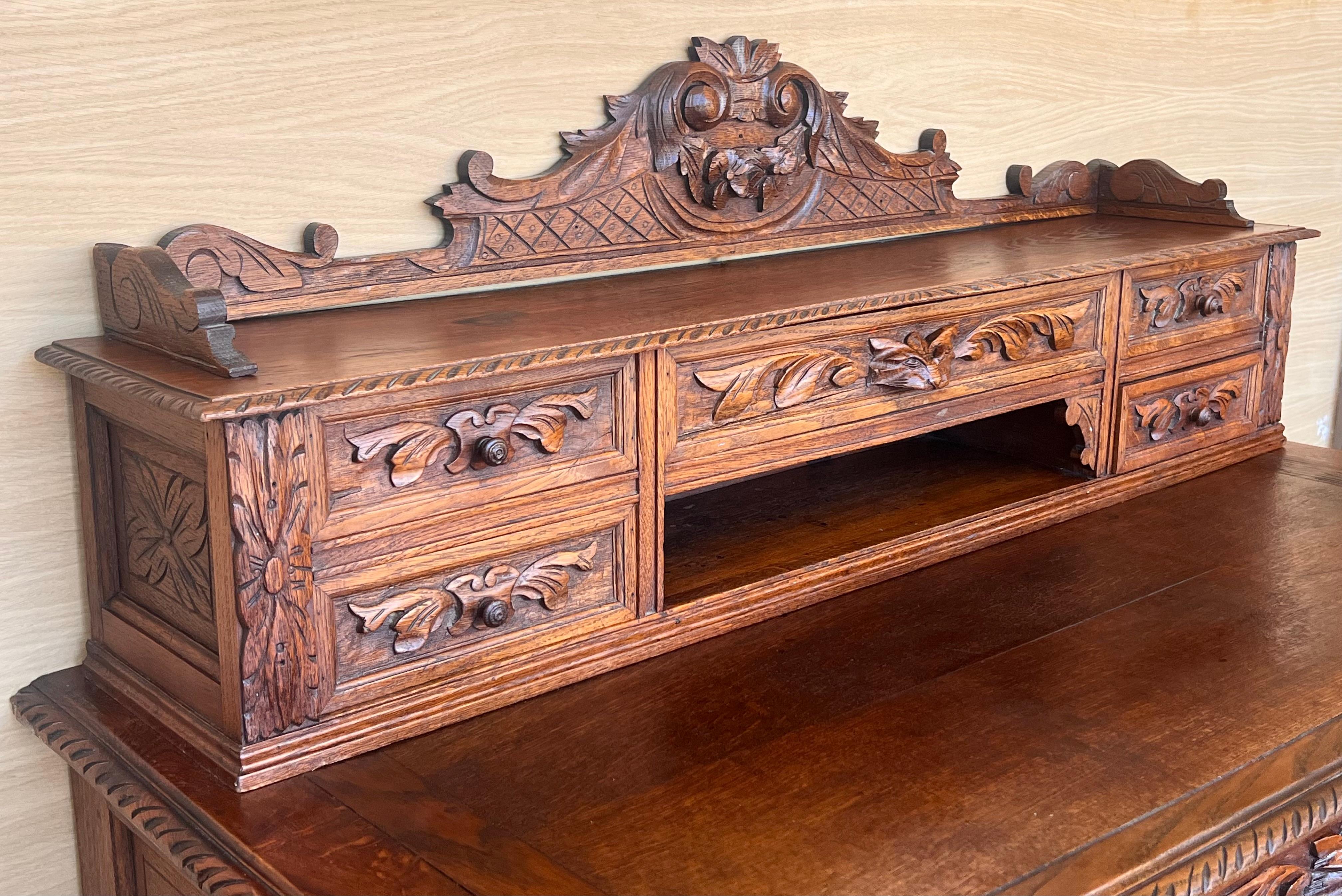 19. Jahrhundert Spanisch Barock Stil Eiche Bibliothek Tisch oder Schreibtisch im Angebot 1