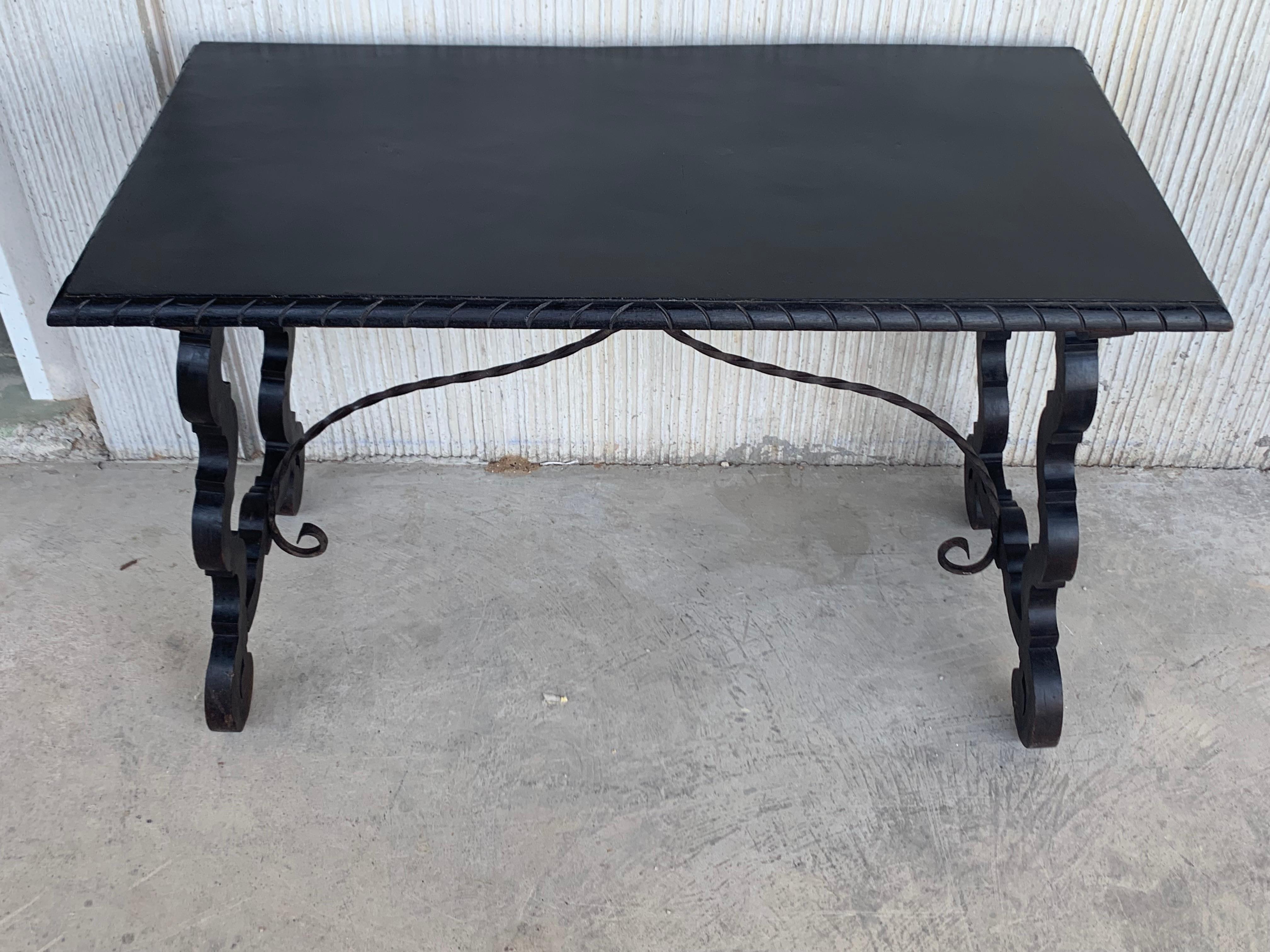 19th Century Spanish Baroque Trestle-Refectory Table on Lyre-Shaped Legs 9