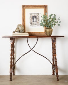 18th Century Spanish Baroque Walnut Library Table or Console