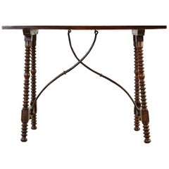 18th Century Spanish Baroque Walnut Library Table or Console