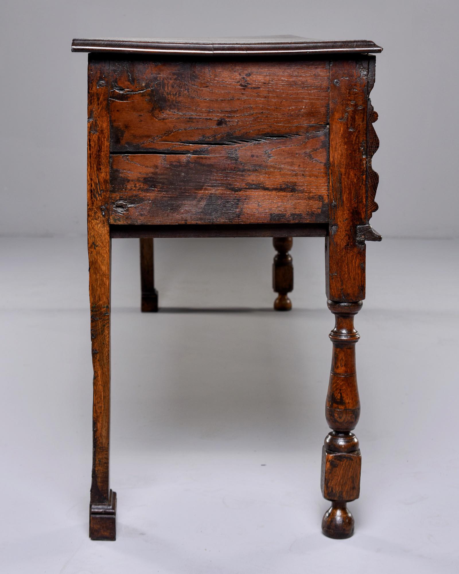 19th Century Spanish Baroque Walnut Table with Three Drawers 7