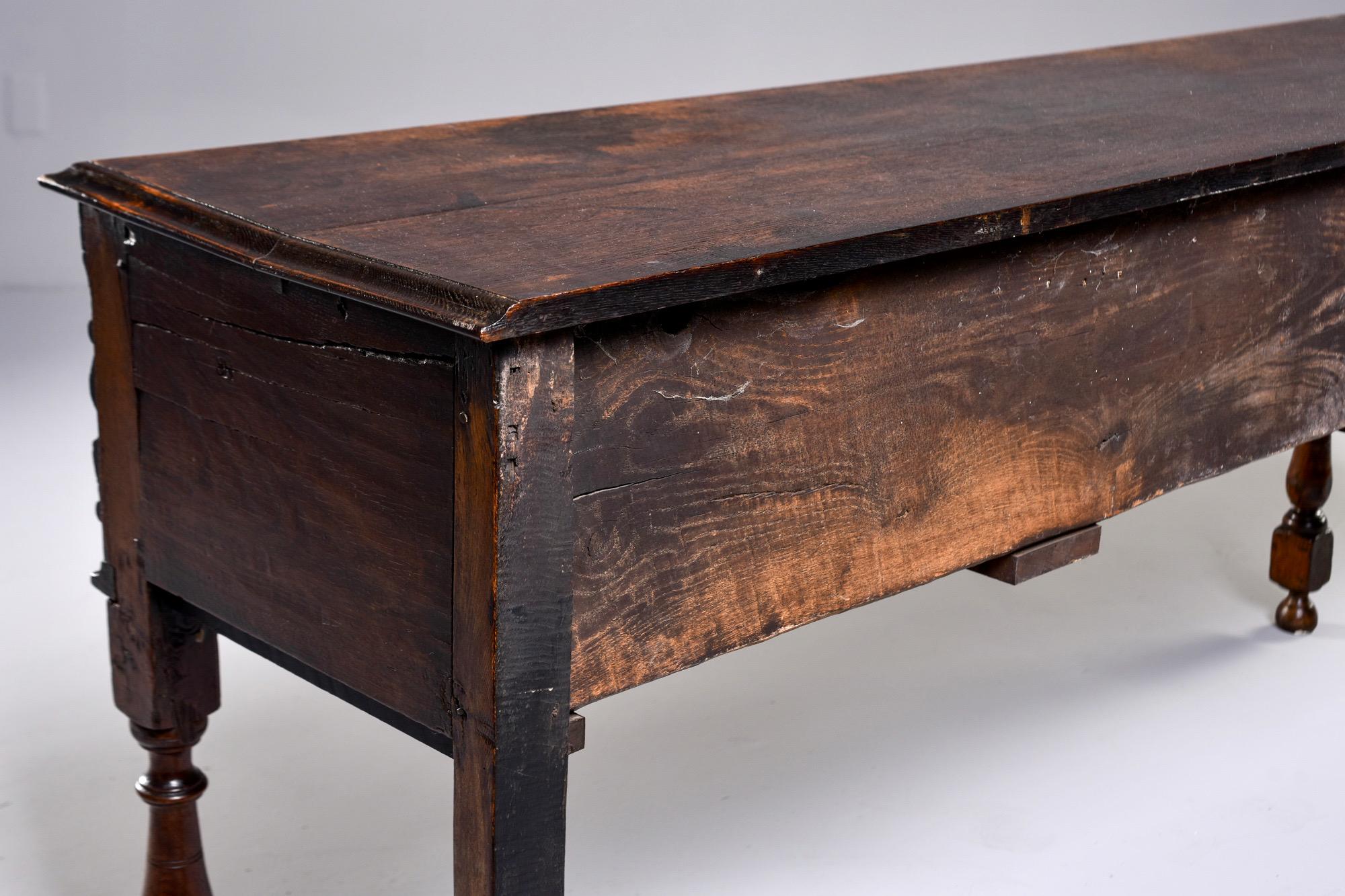 19th Century Spanish Baroque Walnut Table with Three Drawers 9