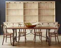 19th Century Spanish Baroque Walnut Trestle Dining Table