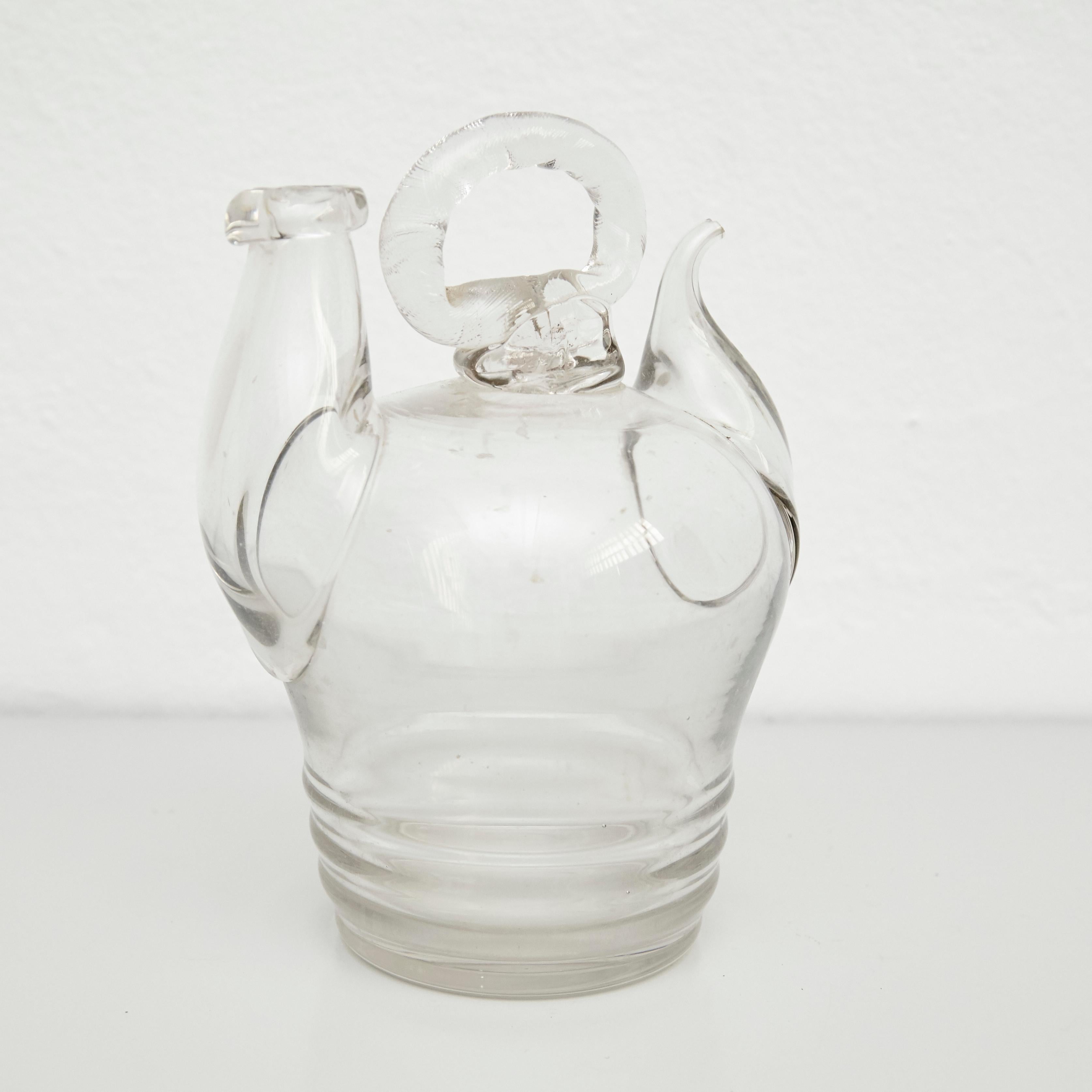 19th Century Spanish Blown Glass Traditional Pitcher In Good Condition In Barcelona, Barcelona