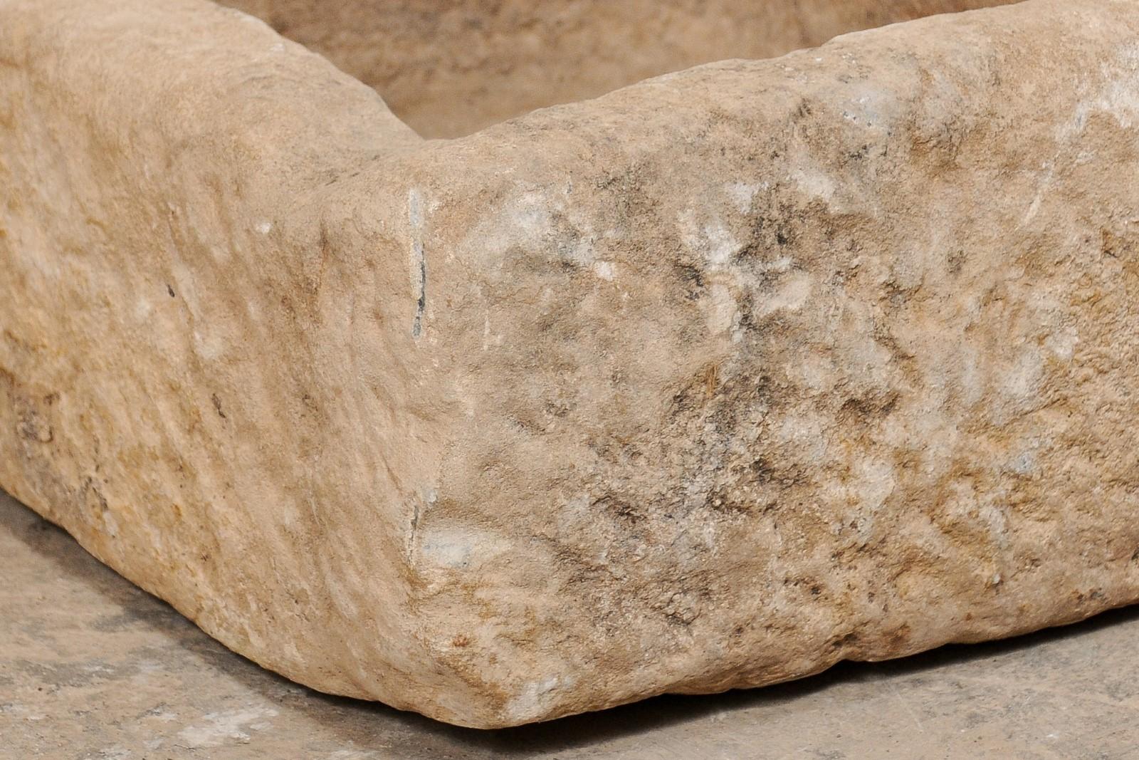 19th Century Spanish Carved Stone Trough 5