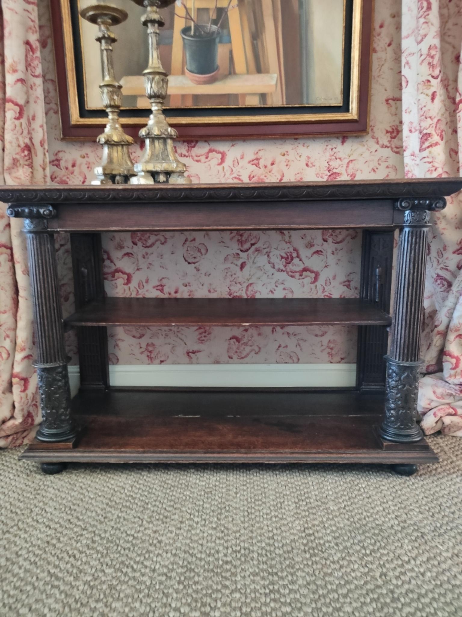 19th Century Spanish Carved Walnut Console Table 5