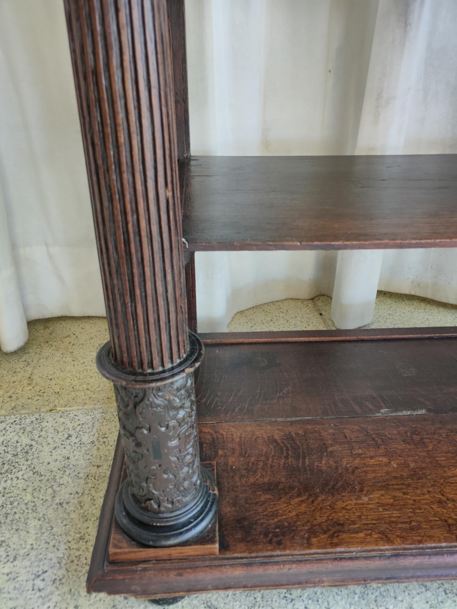 19th Century Spanish Carved Walnut Console Table 3