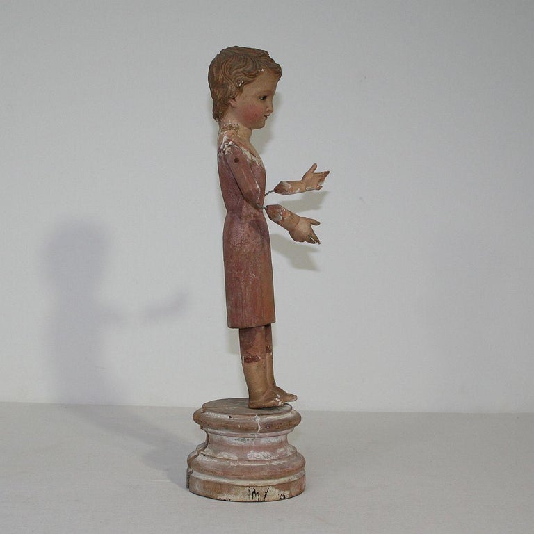 19th Century Spanish Carved Wooden Christ, Nino, Santo For Sale at 1stdibs