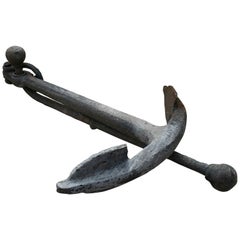 19th Century Spanish Cast Iron Boat Anchor