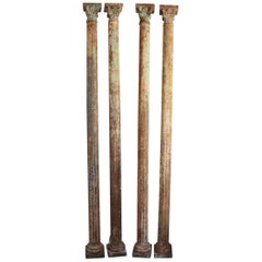 Antique 19th Century Spanish Cast Iron Corinthian Columns