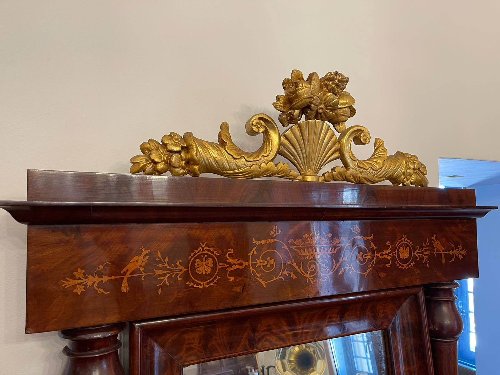 19th Century Spanish Charles X Mahogany Inlaid Gilt Console Tables 1
