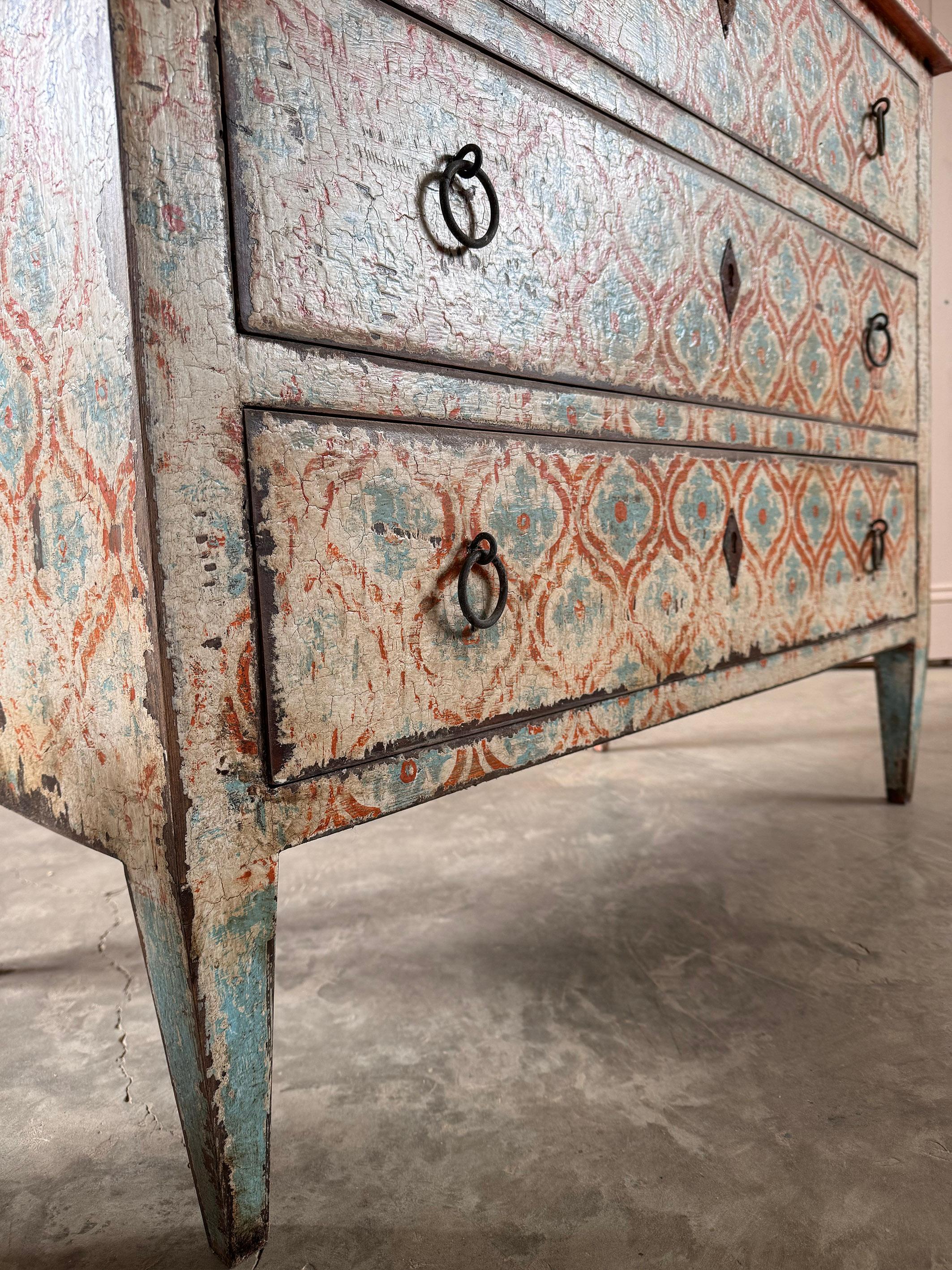 Hand-Painted 19th Century Spanish Chest of Drawers