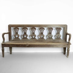 19th Century Spanish Chestnut Bench