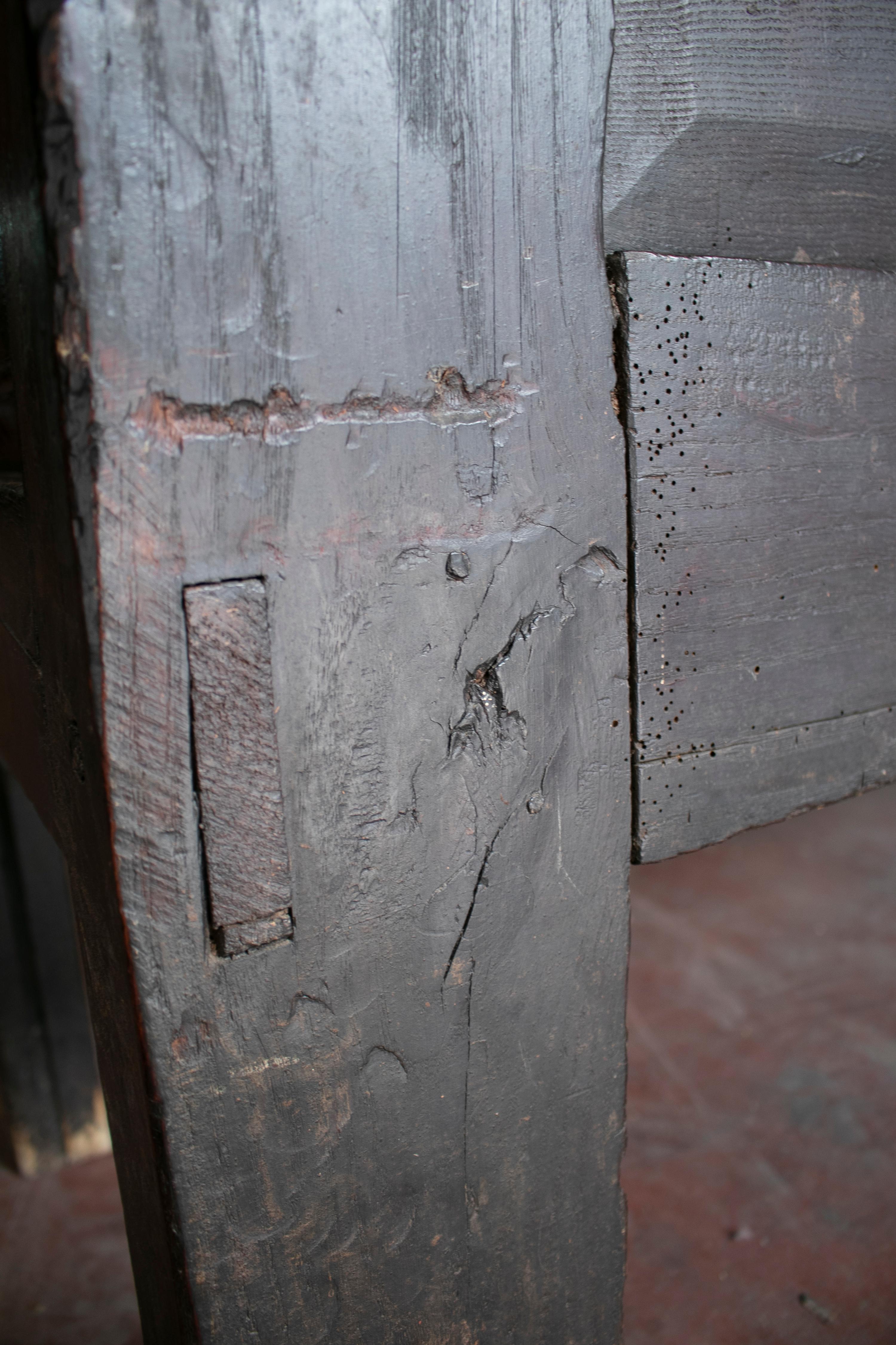 19th Century Spanish Chestnut Rustic Seating Bench 11