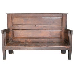 19th Century Spanish Chestnut Rustic Seating Bench