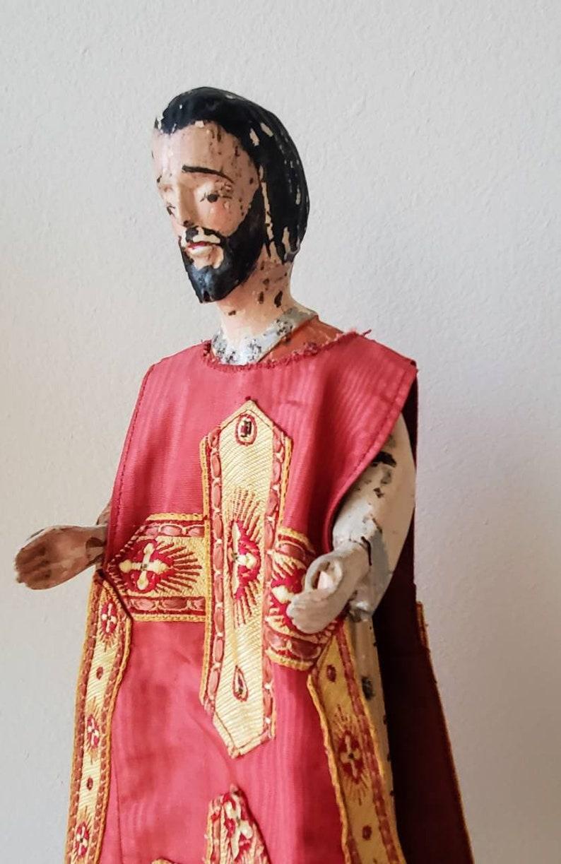 19th Century Spanish Colonial Priest Saint Santo Altar Figure In Good Condition In Forney, TX