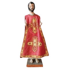 Used 19th Century Spanish Colonial Priest Saint Santo Altar Figure