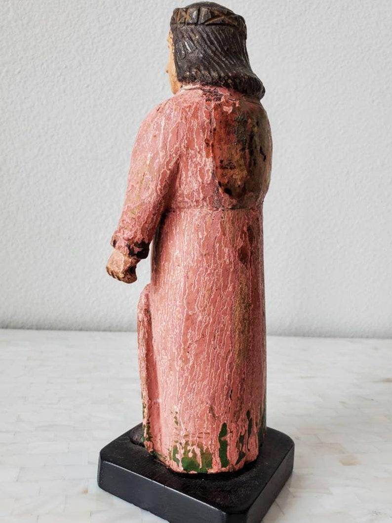 Artisanat Figure d'autel saint du 19ème siècle d'art populaire religieux colonial espagnol en vente