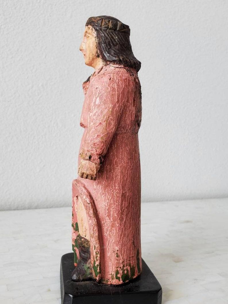 Mexican 19th Century Spanish Colonial Religious Folk Art Santo Altar Figure For Sale