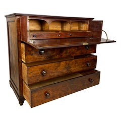 19th Century Spanish Colonial Walnut Secretary Chest with Fall Front Desk