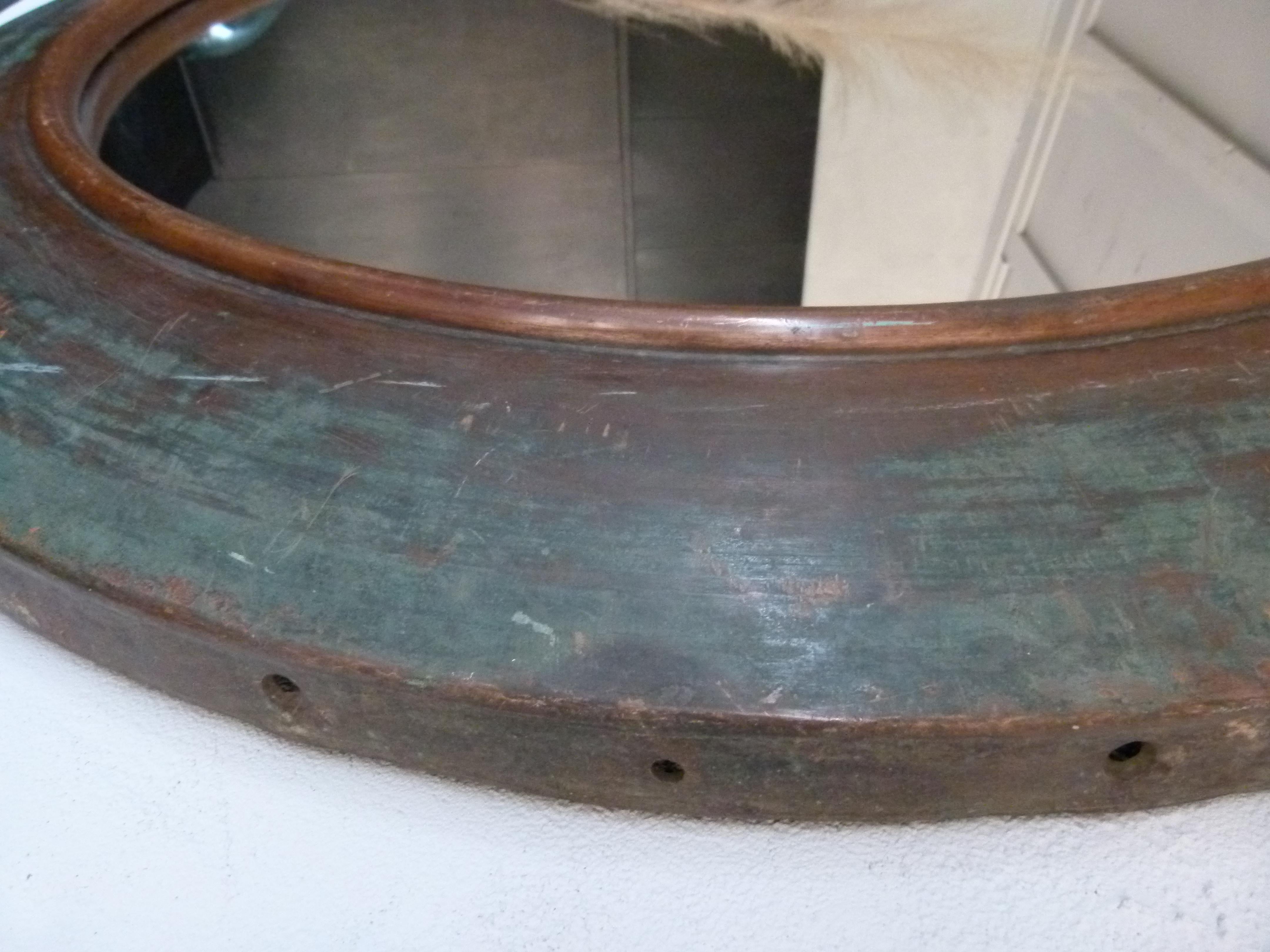 Spanish 19th Century Copper Circular Framed Wall Mirror