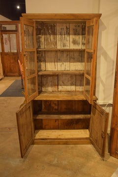 19th Century Spanish Cupboard or Bookcase with Glass Vitrine