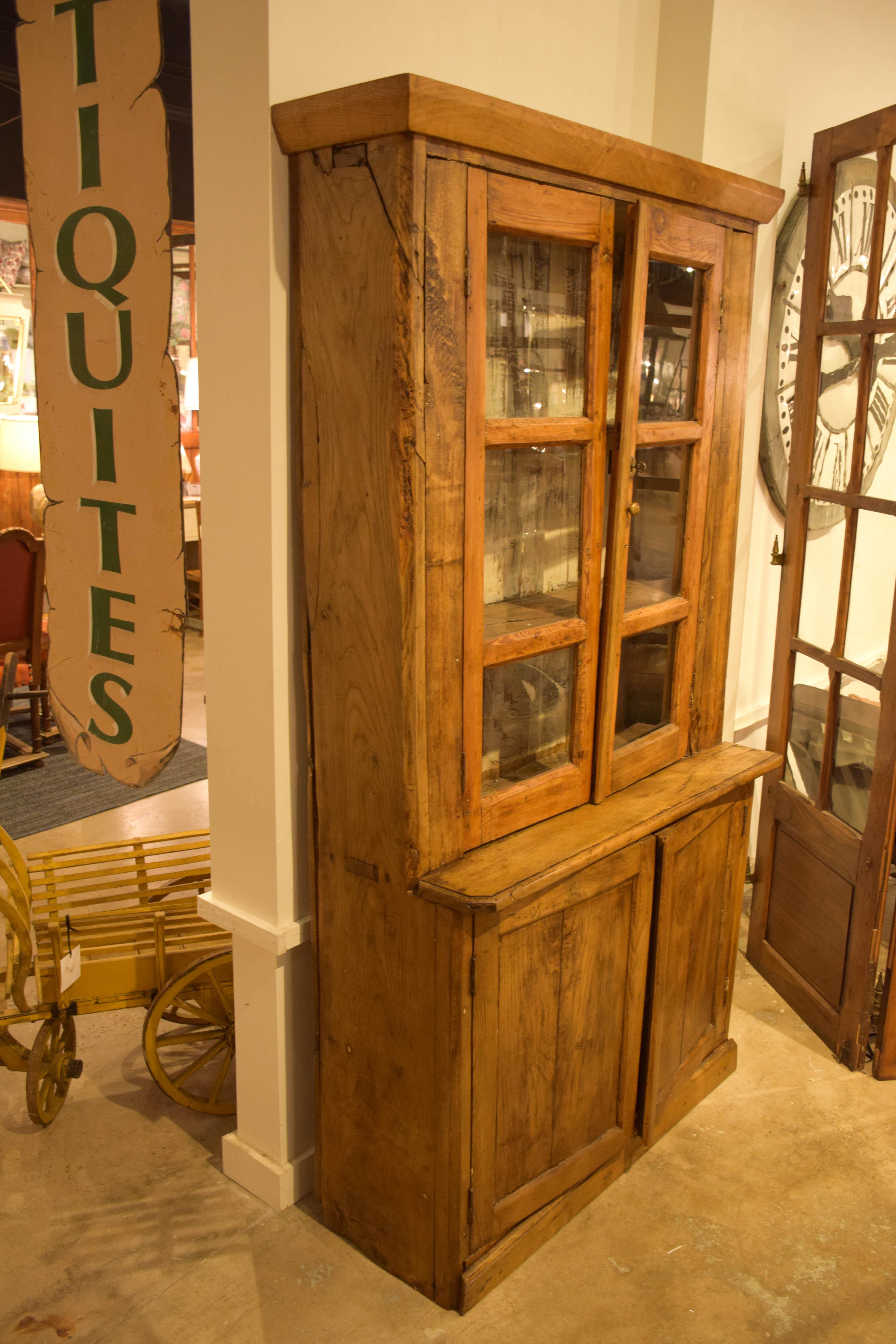 19th Century Spanish Cupboard or Bookcase with Glass Vitrine 6