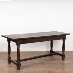 Table console espagnole en noyer foncé du 19e siècle