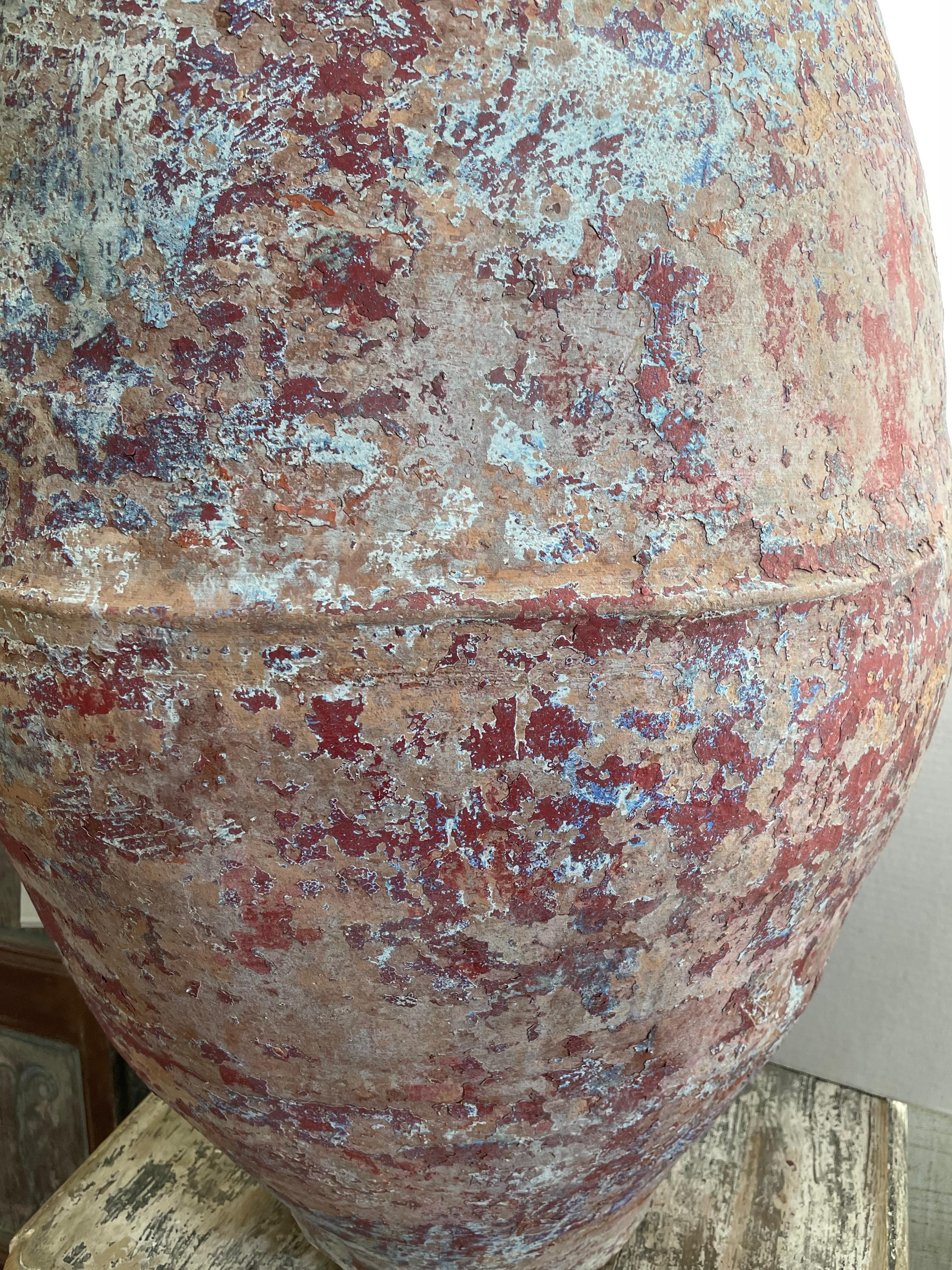 19th Century Spanish Earthenware Olive Jar In Good Condition For Sale In Houston, TX