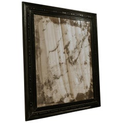 19th Century Spanish Ebonised Fruitwood Mirror