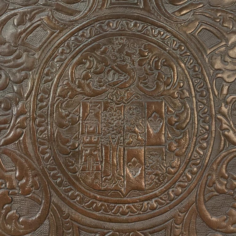 19th Century Spanish Embossed Leather Armchair at 1stDibs