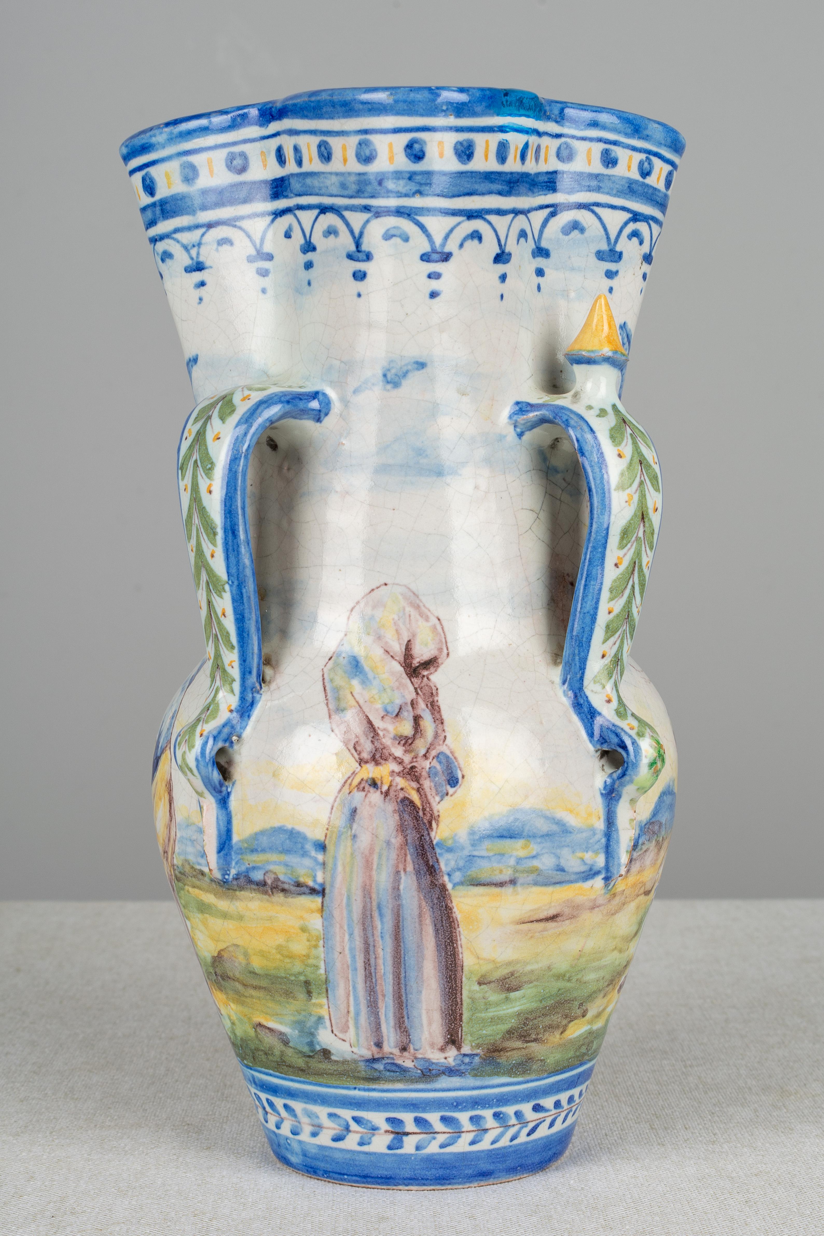 19th Century Spanish Faience Vase 3