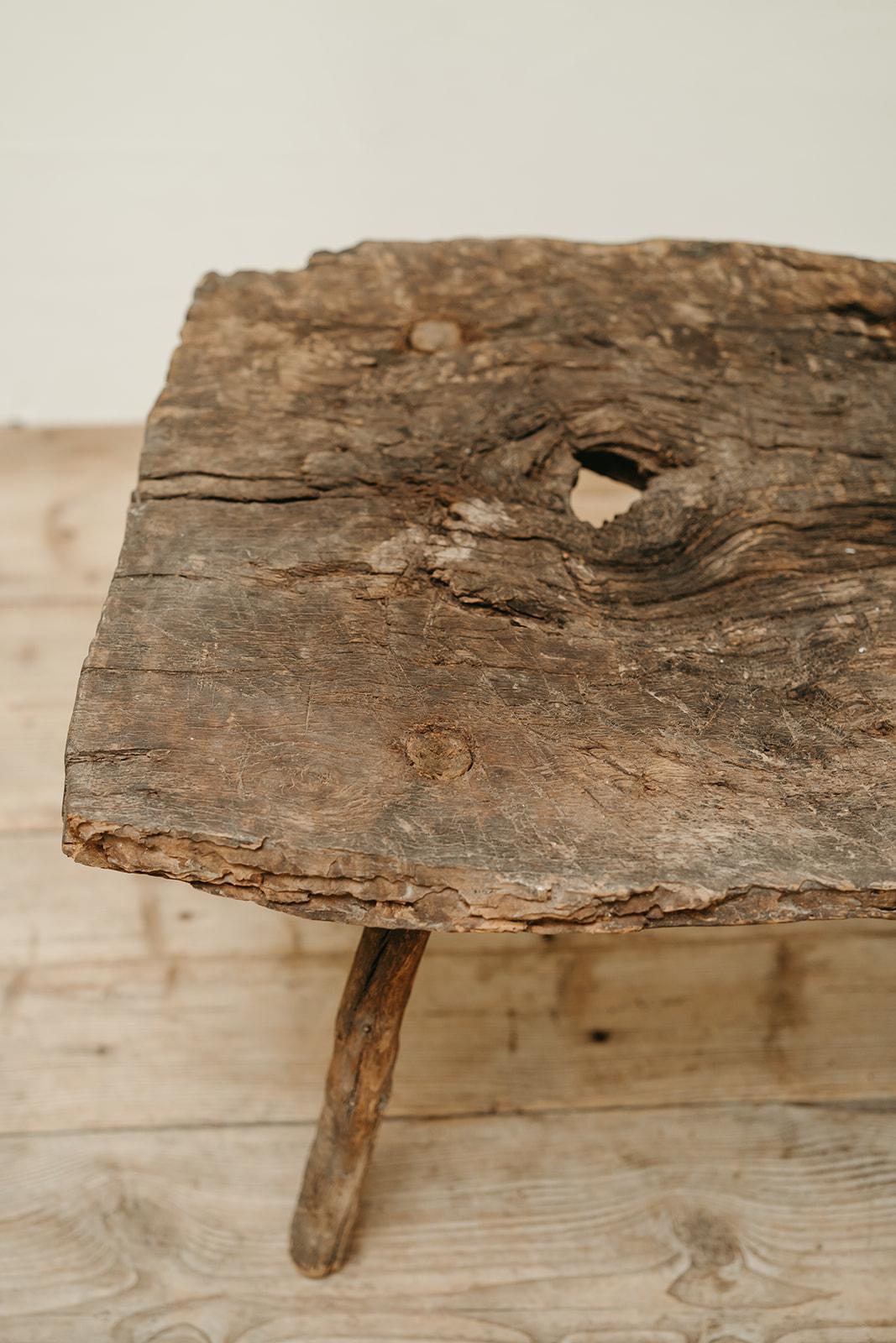 Chestnut 19th century Spanish farmhouse table/bench 