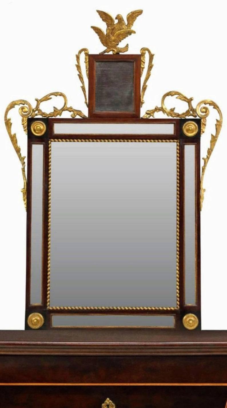 19th Century Spanish Fernandino Bombe Commode & Mirror In Good Condition For Sale In Forney, TX